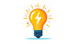 © Jam - Lightbulb emitting bright light electricity design in illustration style for inspiration