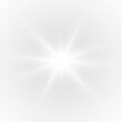 © dedstock - Bright glowing star light effect on transparent background. Shining lens flare with soft rays and sparkles. Isolated graphic element for design use PNG.