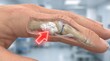 © Jayk - Close-up 3D illustration of a finger bone with a tumor and a red arrow pointing to it