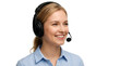 © Stock iT - Female customer service agent wearing headset for business support concept on white background.