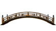 © GODSTOX - Curved wooden garden bridge with railings, isolated on transparent background