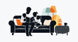 © rejeki - Family Reading Together On Sofa.
