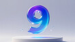 © AI   NEX GEN - Shiny Number 9 on Pedestal with Bubbles