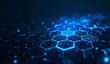 © Rhony - Blue tech background featuring circuit lines and hexagons with dark background