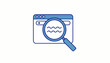 © Ejiii - Magnifying glass over a web browser displaying wavy lines, representing search engine optimization and online data analysis for improved web presence and digital marketing strategies