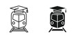 © KalamGraphicsBD - Graduation train icons symbolizing academic achievement and educational progress