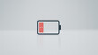 © Infinity in the lens - Low battery icon at 5 percent on minimal background, energy depletion concept, smartphone power warning, exhaustion, burnout, digital device status, copy space
