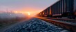 © Галя Дорожинська - Freight cars sit on tracks at dawn, signaling the start of logistics