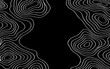 © Deep Earth  - Minimalist abstract topographic contour pattern, smooth flowing elevation lines forming organic shapes, monochrome black lines on a light gray background