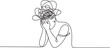 © MDROBIUL - Continuous singe one line drawing art of stress confusing people because any problem. one line art icon drawing vector
