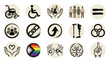 © Renald - A collection of icons representing diversity, inclusion, accessibility, and equality in a circular format.