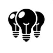 © NAHIDUL Islam - Three aligned lightbulbs black and white vector silhouette variation 2