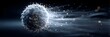 © Anuson - An abstract representation of a virus or cell with particles flowing, leaving a luminous trail against a dark and mysterious background in space.