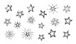 © MstMonisha - Hand-drawn doodle stars vector set in black line style for decorative and creative designs