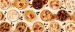 © Vivid_Vision - Pattern of various iced coffee drinks and espresso shots with scattered coffee beans
