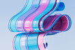 © Rendara Studio - 3D pastel ribbon loop with glossy curve and translucent bend