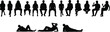 © MDRAJU - Black silhouettes of people sitting and lying down