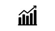© Ryan - Black rising arrow over bar graph icon