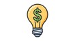 © rezaa - A glowing yellow lightbulb with a dollar sign inside, representing financial ideas and concepts. It is on a white background