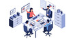 © Yahya - Business people working at office desk.