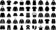 © Vexora Studio - Apparel Icon Grid. Outline icon set of apparel variety: hoodie, polo shirt, cap, tote bag, sweatshirt, tank