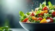 © Larisa AI - A vibrant salad bowl filled with fresh greens, cherry tomatoes, and colorful vegetables, representing health and freshness in a visually appealing way.