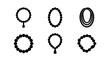 © Sumon - Prayer beads icon set, religious rosary vector silhouettes, 6 spiritual jewelry elements