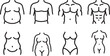 © Mohaiminul - male female body diversity line art icon set  vector illustration