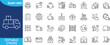 © murad - Logistics line editable icon set. Editable stroke. Contain icons related to Shipping, delivery, distribution, cargo, supply chain, freight, export, import, and more.