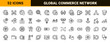 © PixeloAI - Global business and international trade line icon set