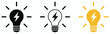 © welcome saiful - Lightning in light bulb icon light bulb symbol with a lightning bolt inside, creative idea innovation energy inspiration concept, startup thinking power solution and smart idea generation vector