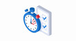 © Law - Isometric Stopwatch and Checklist Illustration for Time Management, Productivity, and Task Completion Concepts