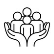 © Md - Hands cradling a group of people represented by simple circular figures