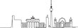 © firoz - Continuous line drawing of Berlin’s skyline, Germany. Modern European city with iconic architecture depicted in a simple linear style. one line Icon drawing
