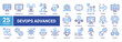 © Arjuna - Advanced DevOps icon set including agile team,cloud saas,configuration,workflow integration and continuous improvement for scalable software engineering and system architecture