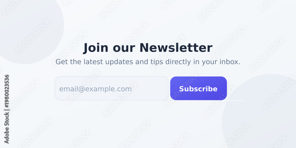 Newsletter Subscription Button Minimalist Newsletter Signup Form UI Element with 'Join our Newsletter ...