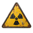 © PNG Lab - Rusty radioactive warning sign isolated. Nuclear hazard symbol.