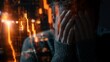 © Rifqi - Depressed stock market trader covering his face with hands against falling financial candlestick charts background, concept for financial loss, economic crisis and mental health