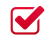 © Aoife - Isolated red checkmark icon symbol for success completion and approval graphic