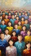 © Bounpaseuth - Collective Identity: An abstract crowd of figures, depicted in harmonious hues, symbolizing unity and the essence of community.