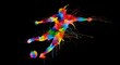 © wina - A colorful illustration of a soccer player kicking a ball in motion with vibrant lights.