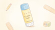 ©  it's all here store - A cute and adorable glue stick with a smiling face, surrounded by school supplies like pencils and rulers, in a whimsical cartoon style