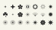 © Adnan - Elegant Collection of Minimalist Vector Graphic Elements Featuring Celestial Stars, Stylized Floral Designs, and Diverse Geometric Shapes
