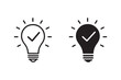 ©   - Light bulb icon set. Idea icon. Lamp concept. Light bulb, isolated in modern outline, flat, and colored design. Vector illustration