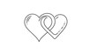 © Sufol - Minimalist outline of two interlocking hearts creating a simple and elegant symbol for love romance wedding or partnership themes.