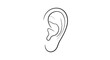 © Zahem - Minimalist line drawing of a human ear on a white background