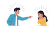 © Mostofa - Angry man pointing accusingly at a distressed woman, symbolizing intense conflict, verbal abuse, and an unhealthy relationship.