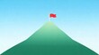 © Felix - Mountain peak with red flag