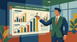 © Silent - Businessman presenting labor day wealth management growth charts