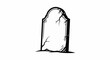 © ovis - A cracked, antique, arch-topped headstone stands on a desolate landscape